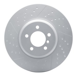 BMW 335i xDrive Brake Rotor (1) - Front - R1 Concepts - Carbon Alloy GeoMET Dimpled & Slotted - `13-`20